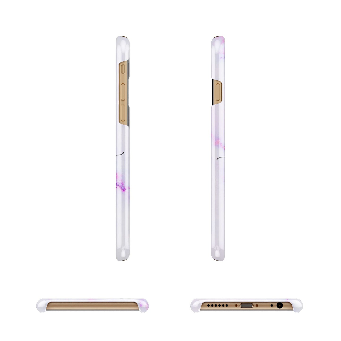 Customisable Name Initial Marble Apple iPhone 6 3D Wrap Snap Case Angled Images