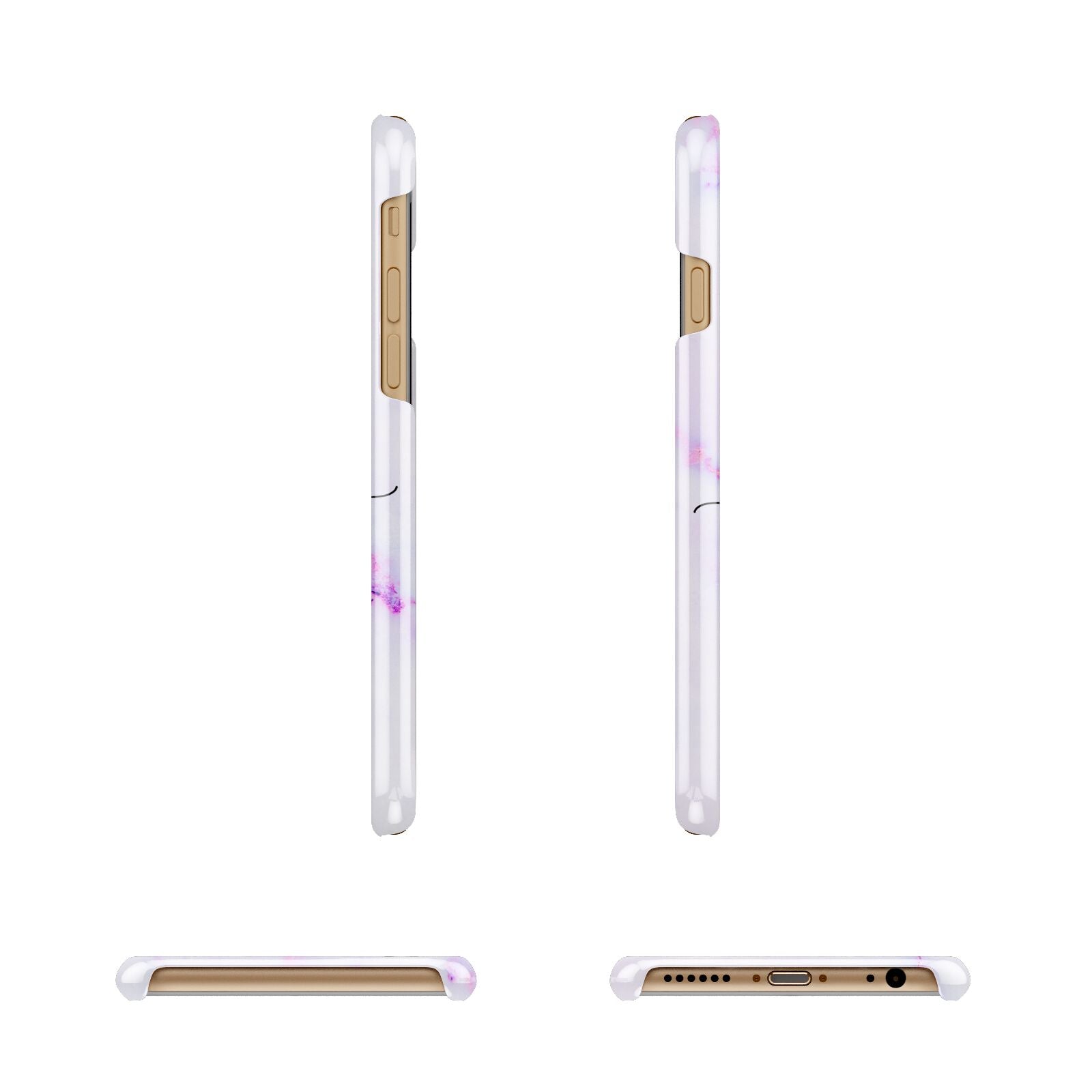 Customisable Name Initial Marble Apple iPhone 6 3D Wrap Snap Case Angled Images