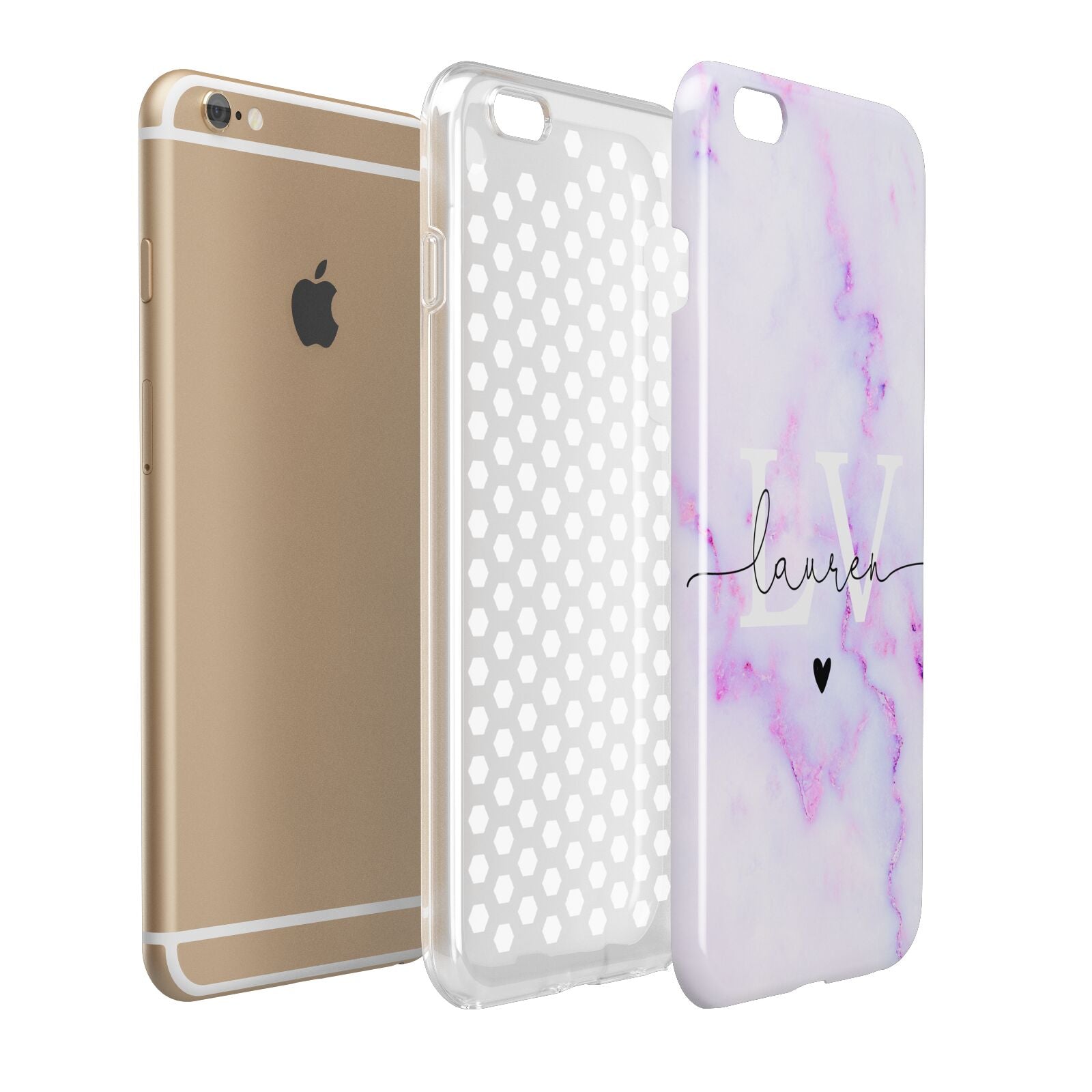 Customisable Name Initial Marble Apple iPhone 6 Plus 3D Tough Case Expand Detail Image