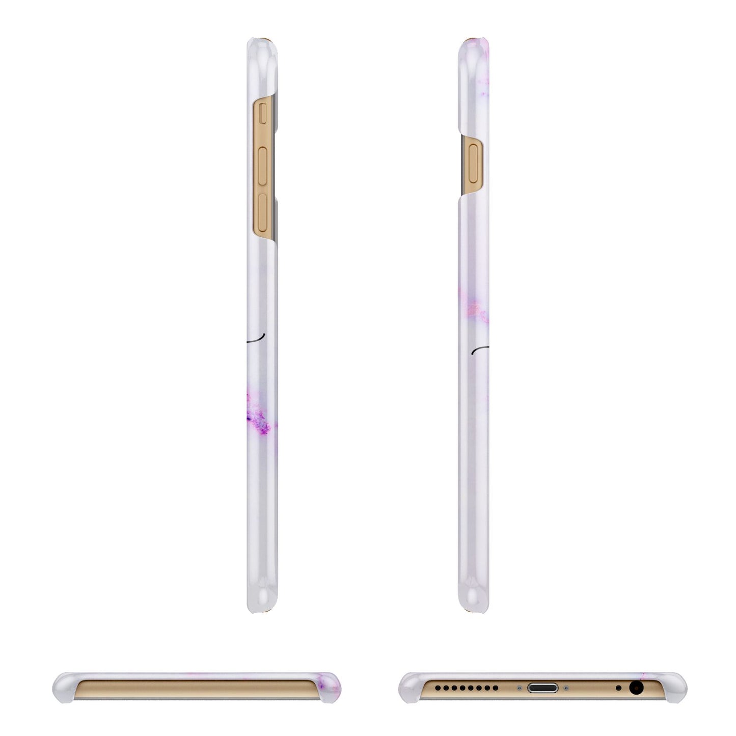 Customisable Name Initial Marble Apple iPhone 6 Plus 3D Wrap Snap Case Angled Images