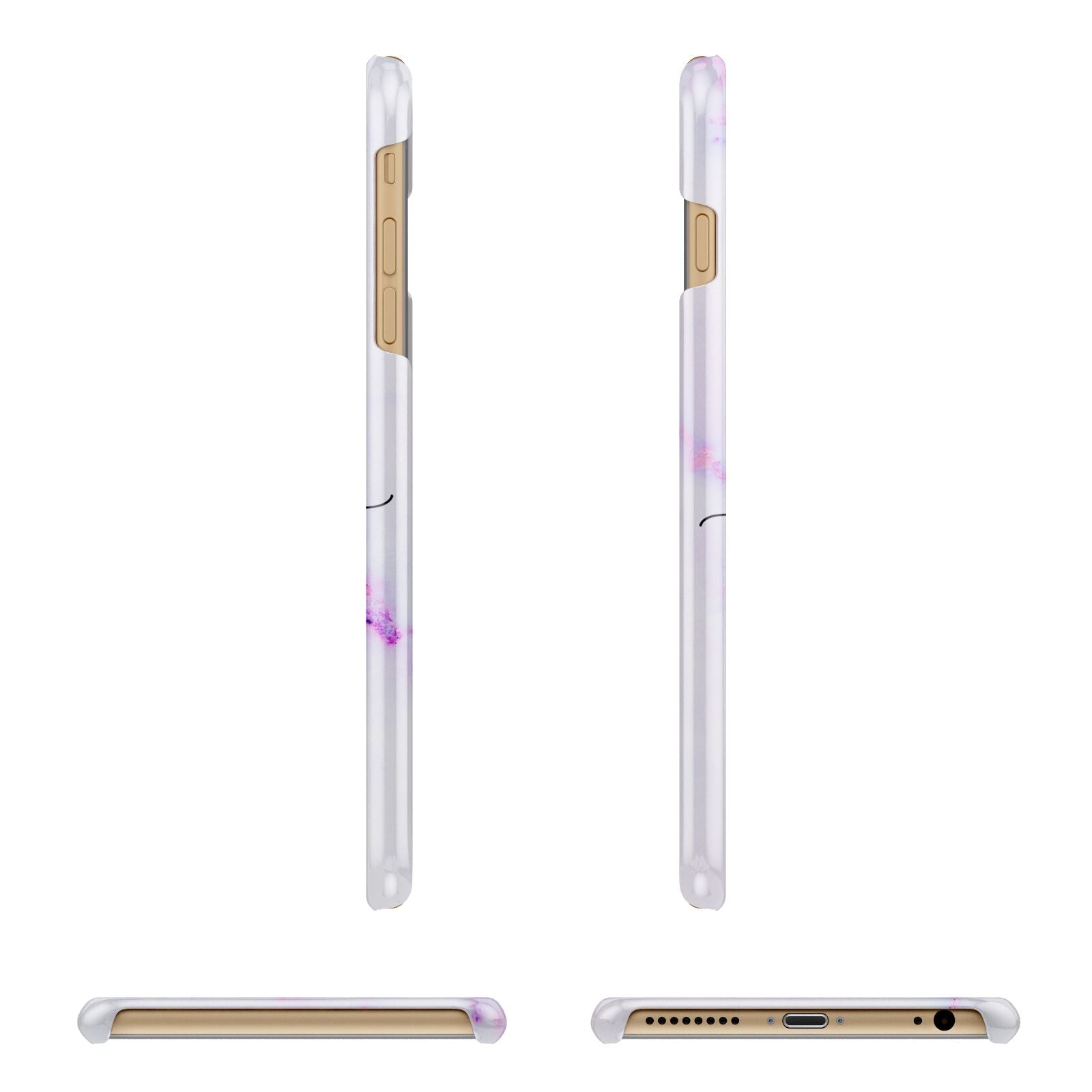 Customisable Name Initial Marble Apple iPhone 6 Plus 3D Wrap Snap Case Angled Images