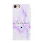 Customisable Name Initial Marble Apple iPhone 7 8 3D Snap Case