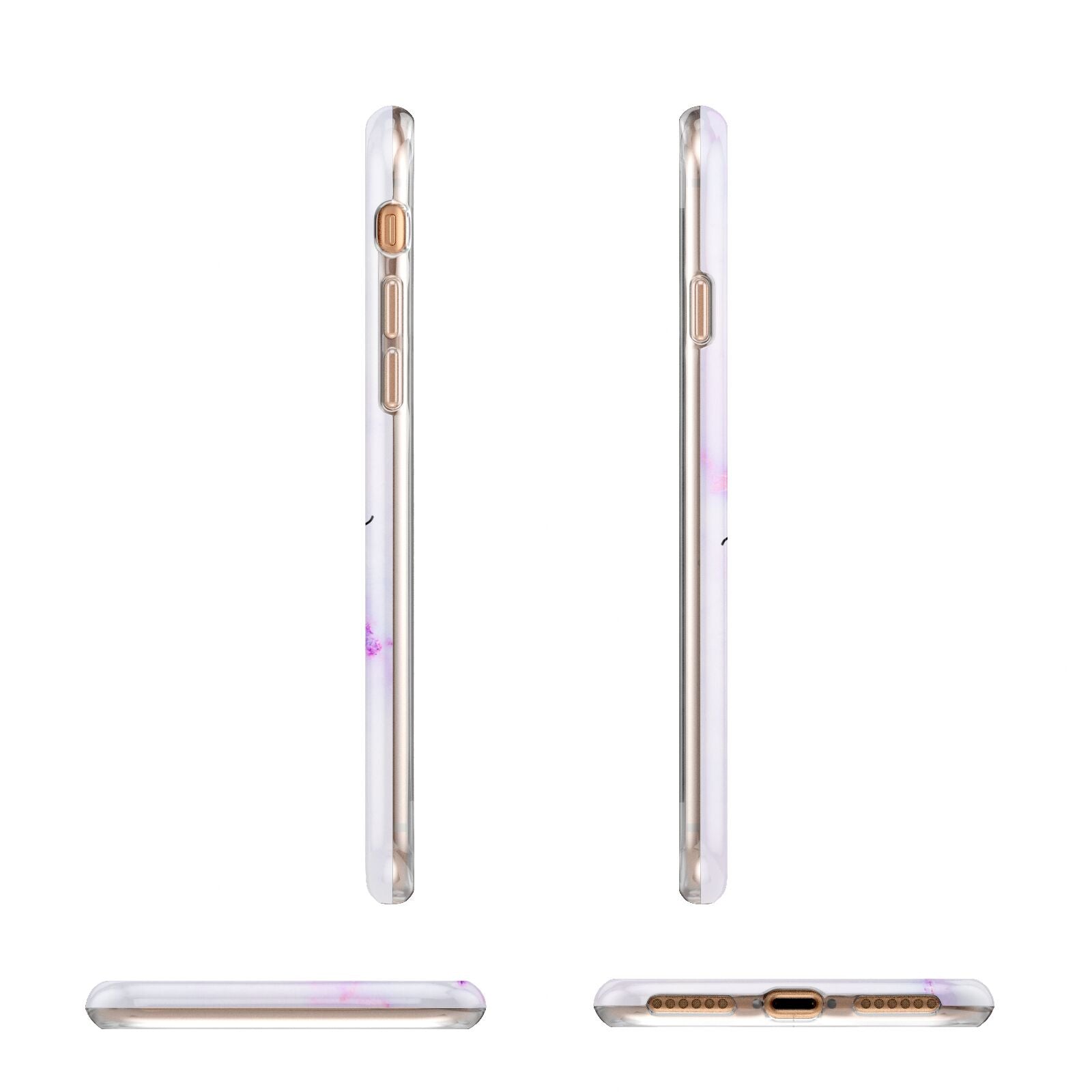 Customisable Name Initial Marble Apple iPhone 7 8 3D Wrap Tough Case Alternative Image Angles