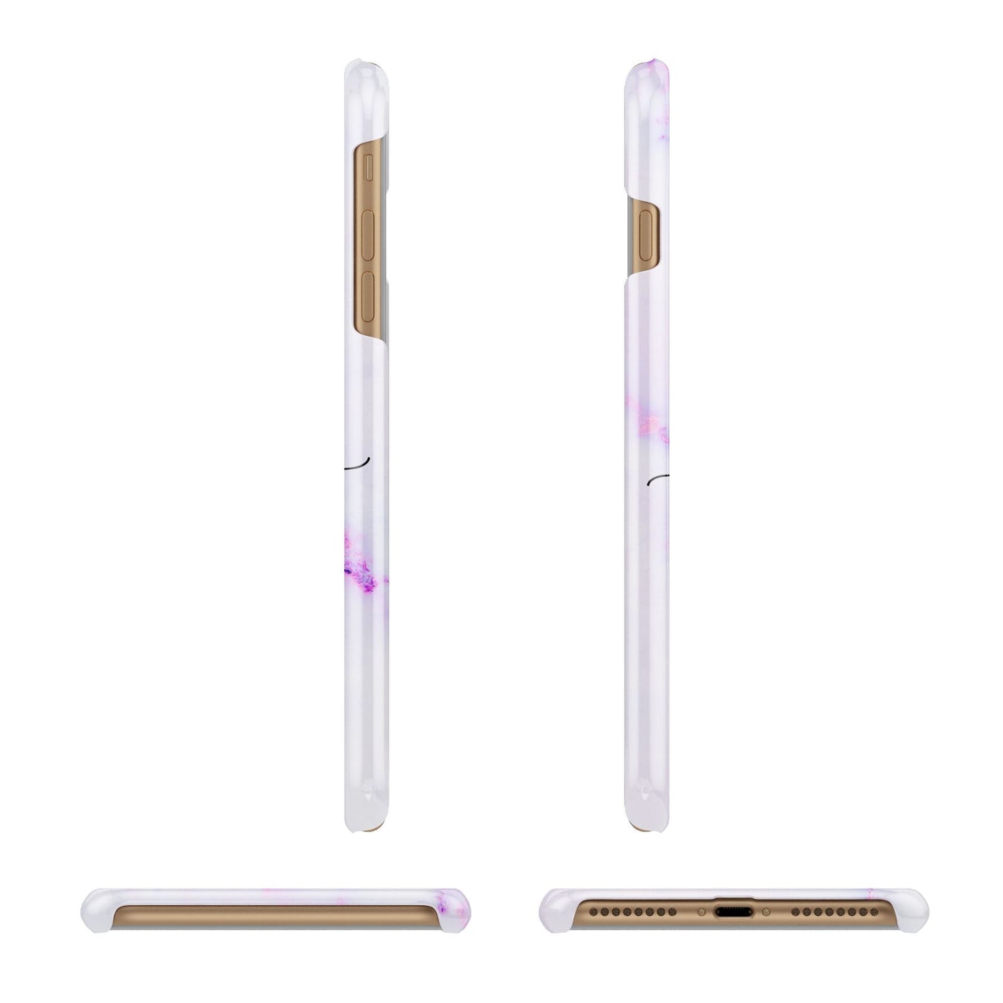 Customisable Name Initial Marble Apple iPhone 7 Plus 3D Wrap Snap Case Angled Images