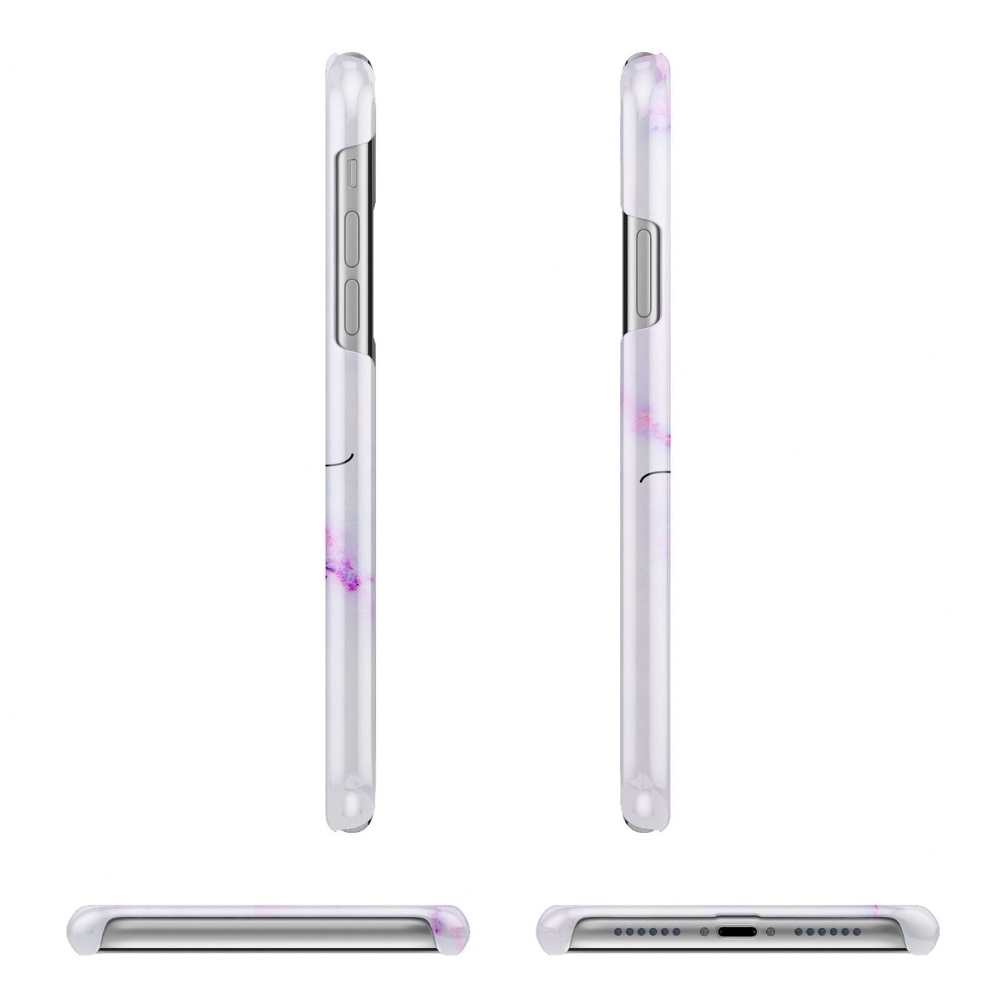 Customisable Name Initial Marble Apple iPhone XR 3D Wrap Snap Case Angled Images on White Phone