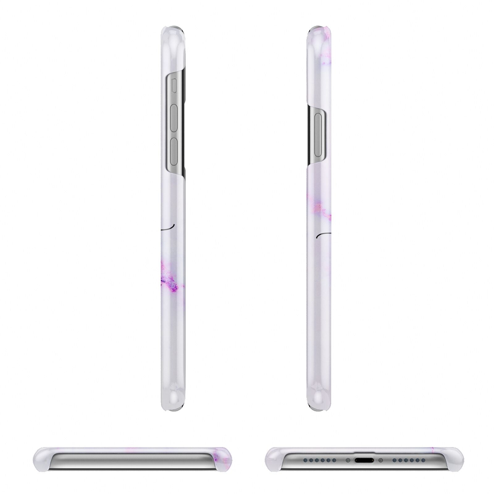 Customisable Name Initial Marble Apple iPhone XR 3D Wrap Snap Case Angled Images on White Phone