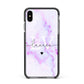 Customisable Name Initial Marble Apple iPhone Xs Max Impact Case Black Edge on Black Phone