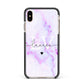 Customisable Name Initial Marble Apple iPhone Xs Max Impact Case Black Edge on Gold Phone