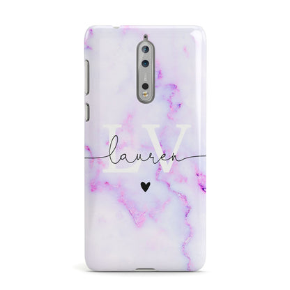 Customisable Name Initial Marble Nokia Case