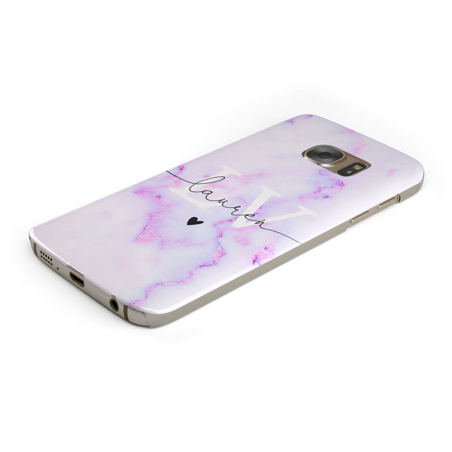Customisable Name Initial Marble Samsung Galaxy Case Bottom Cutout