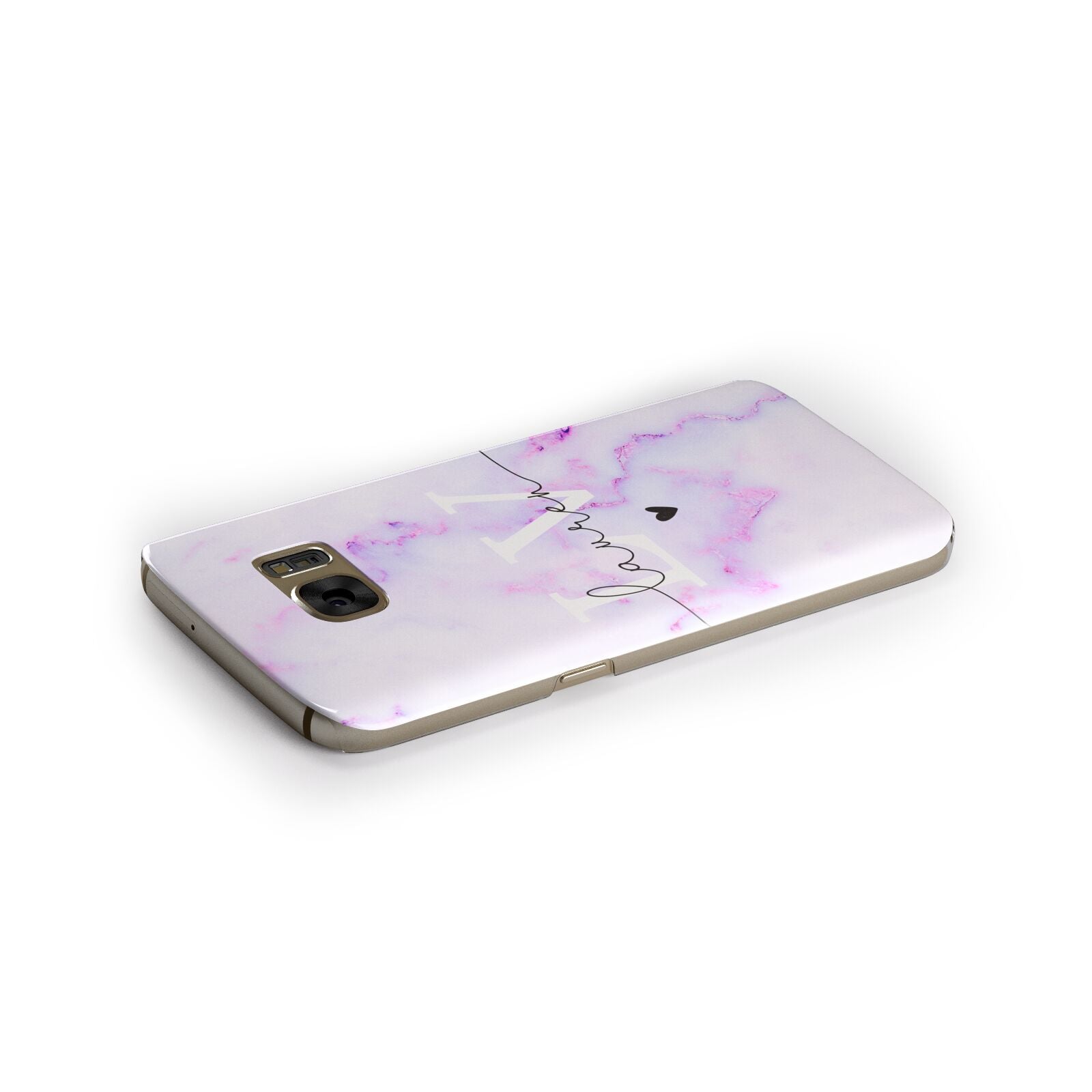 Customisable Name Initial Marble Samsung Galaxy Case Side Close Up