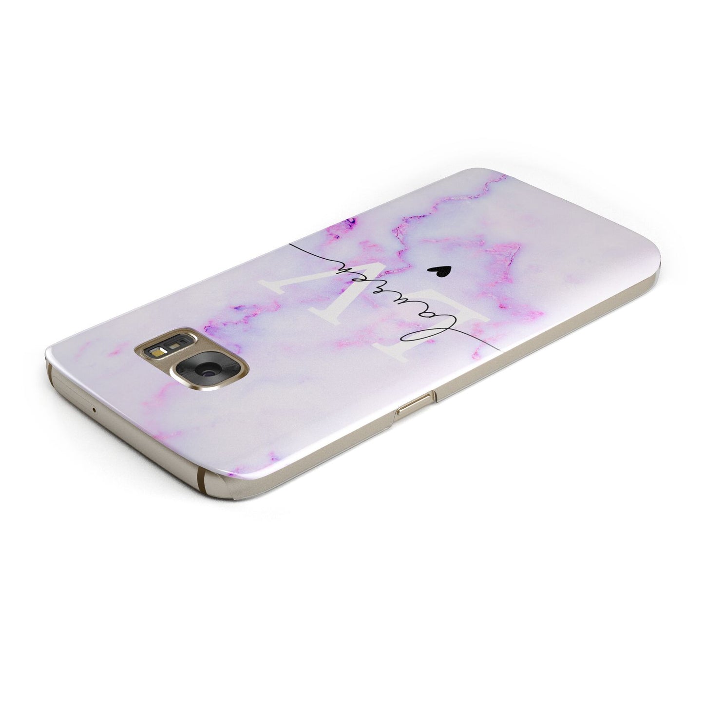 Customisable Name Initial Marble Samsung Galaxy Case Top Cutout