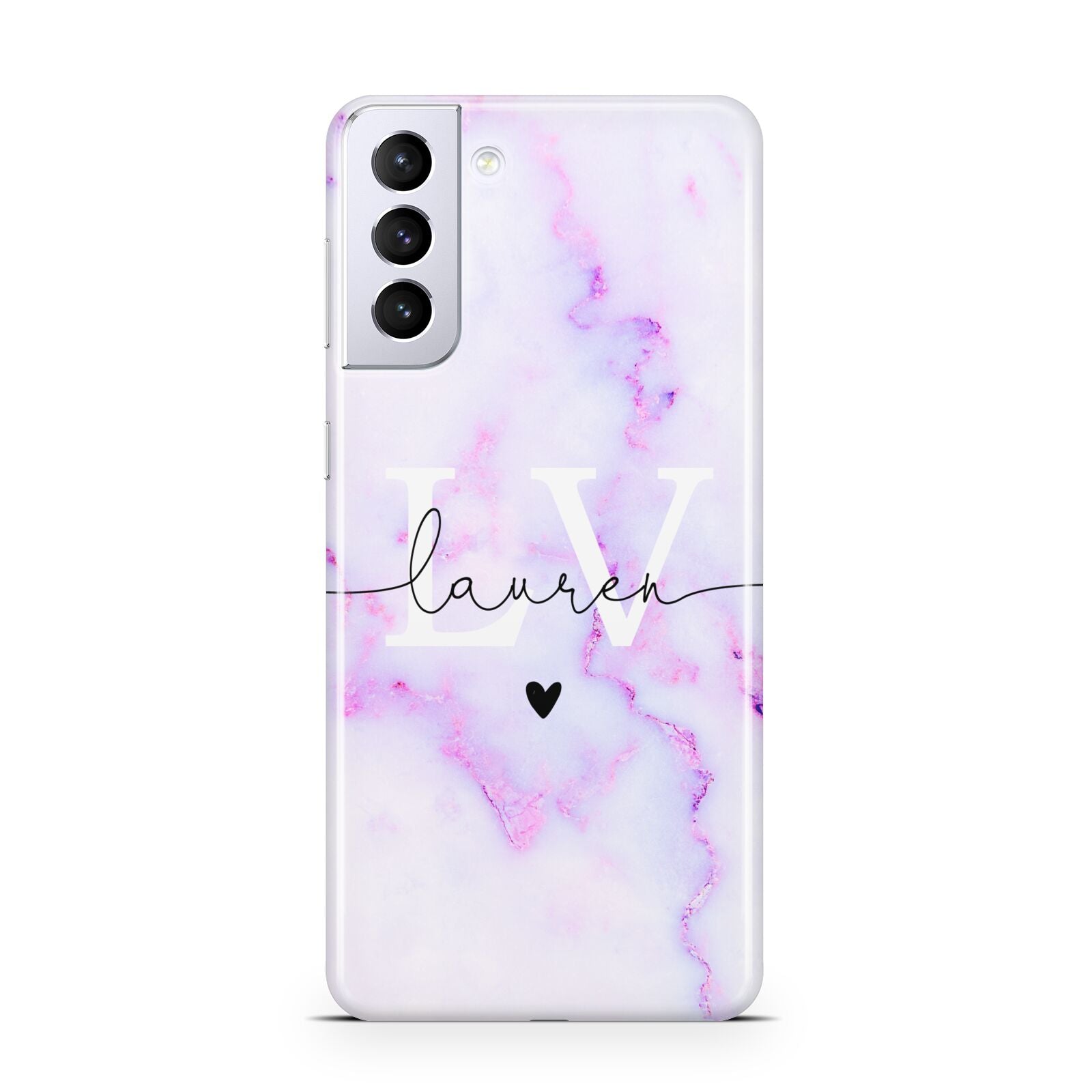 Customisable Name Initial Marble Samsung S21 Plus Phone Case