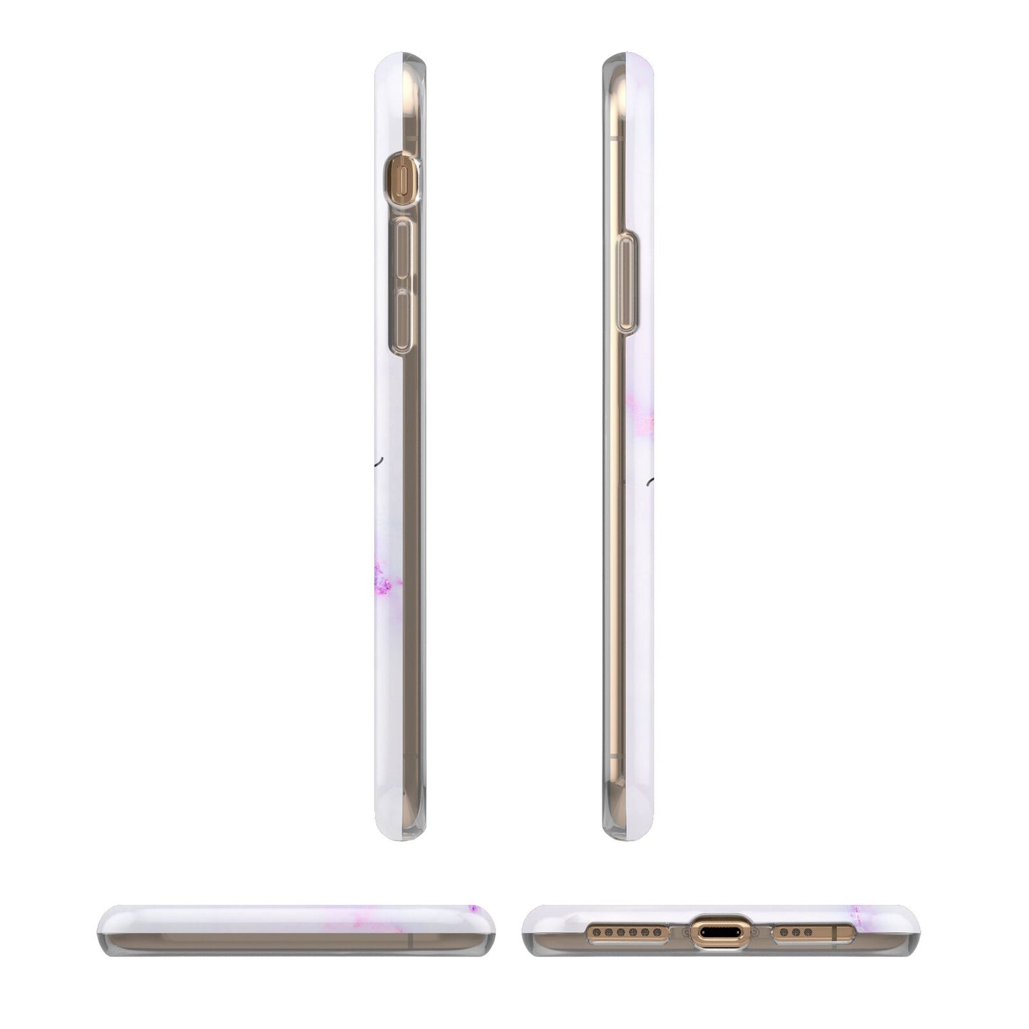 Customisable Name Initial Marble iPhone 11 3D Tough Case Angle Images