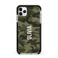 Customised Camouflage Apple iPhone 11 Pro Max in Silver with Black Impact Case