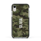 Customised Camouflage Apple iPhone XR Impact Case Black Edge on Silver Phone