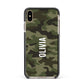 Customised Camouflage Apple iPhone Xs Max Impact Case Black Edge on Gold Phone