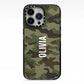 Customised Camouflage iPhone 13 Pro Black Impact Case on Silver phone