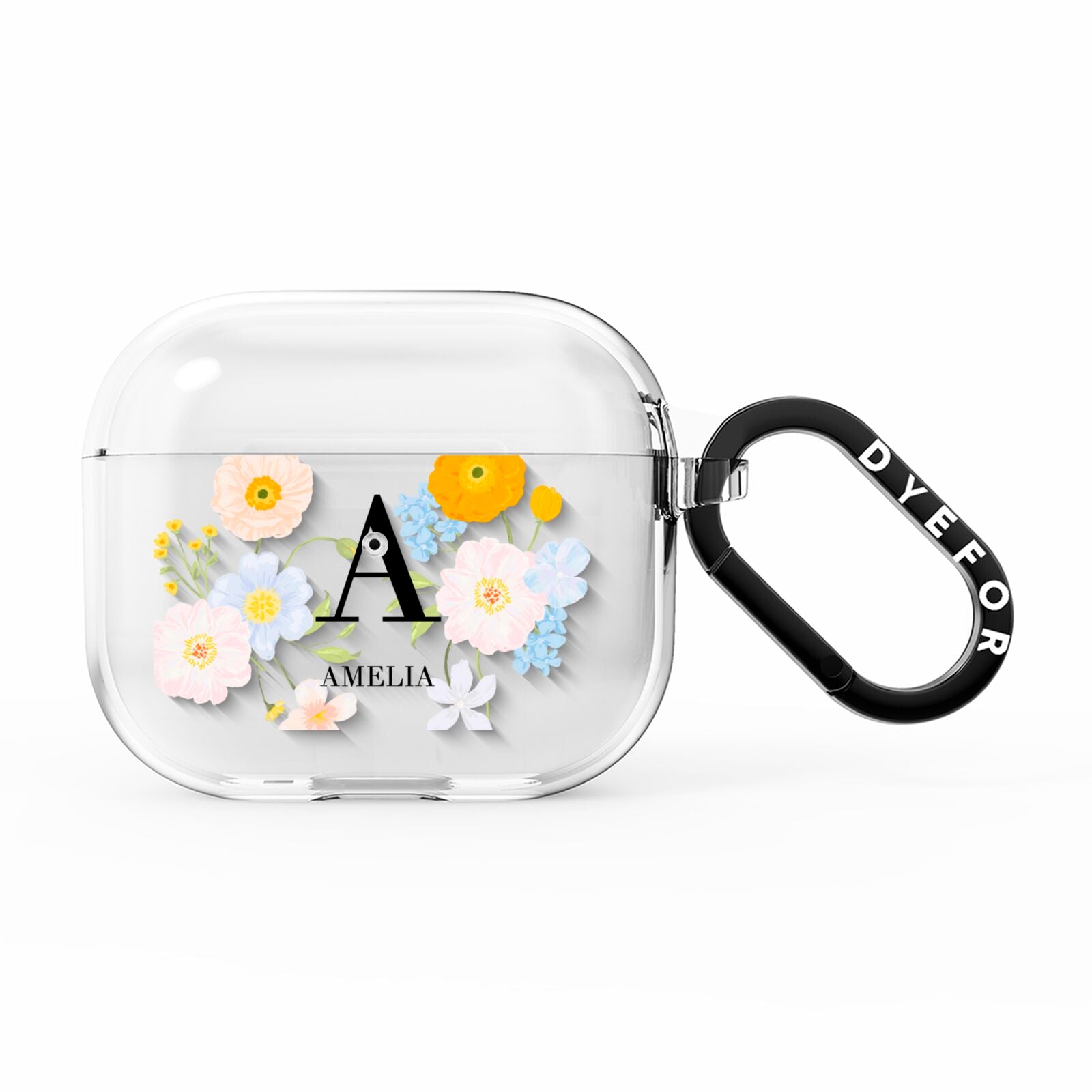 Customised Floral AirPods Clear Case 3rd Gen