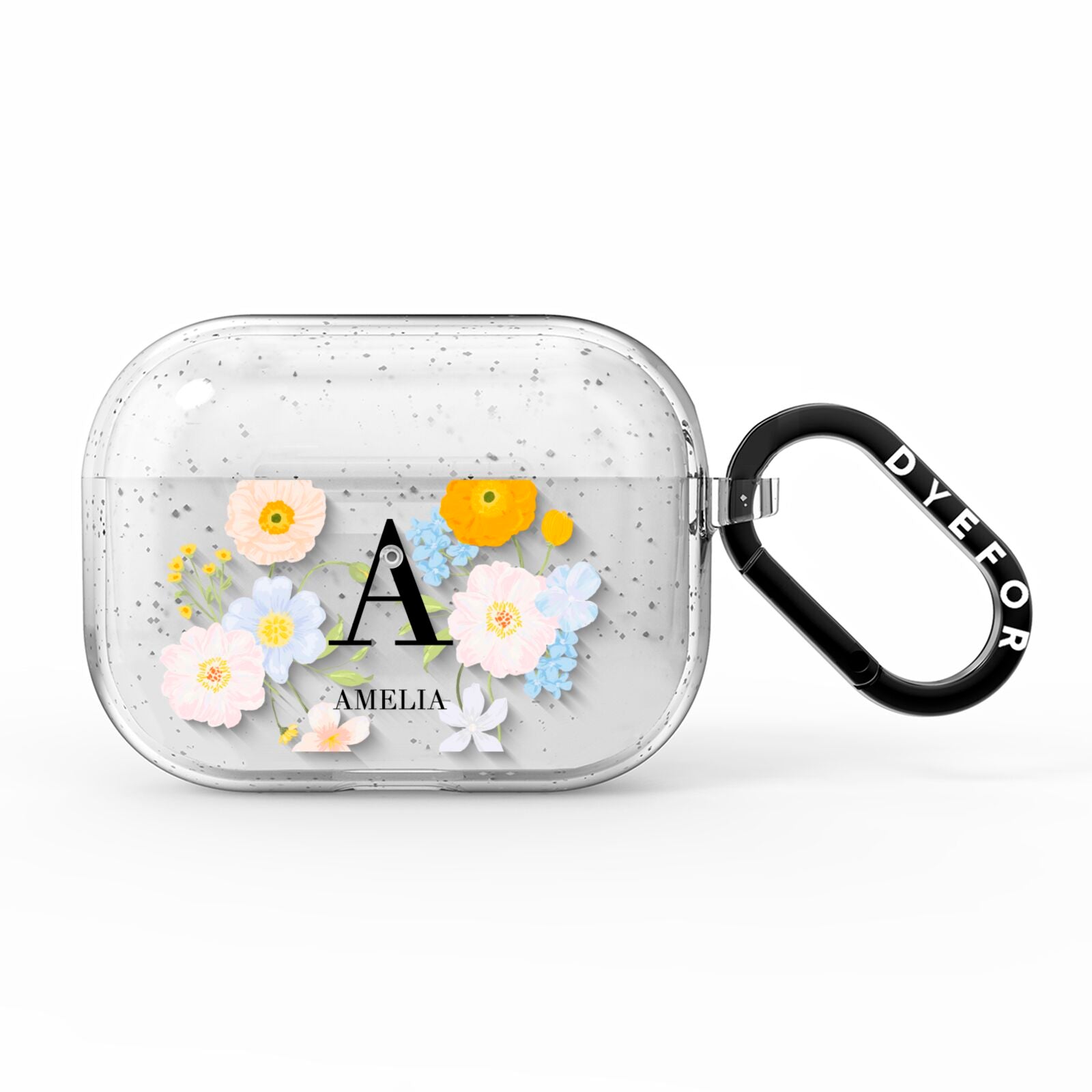 Customised Floral AirPods Pro Glitter Case