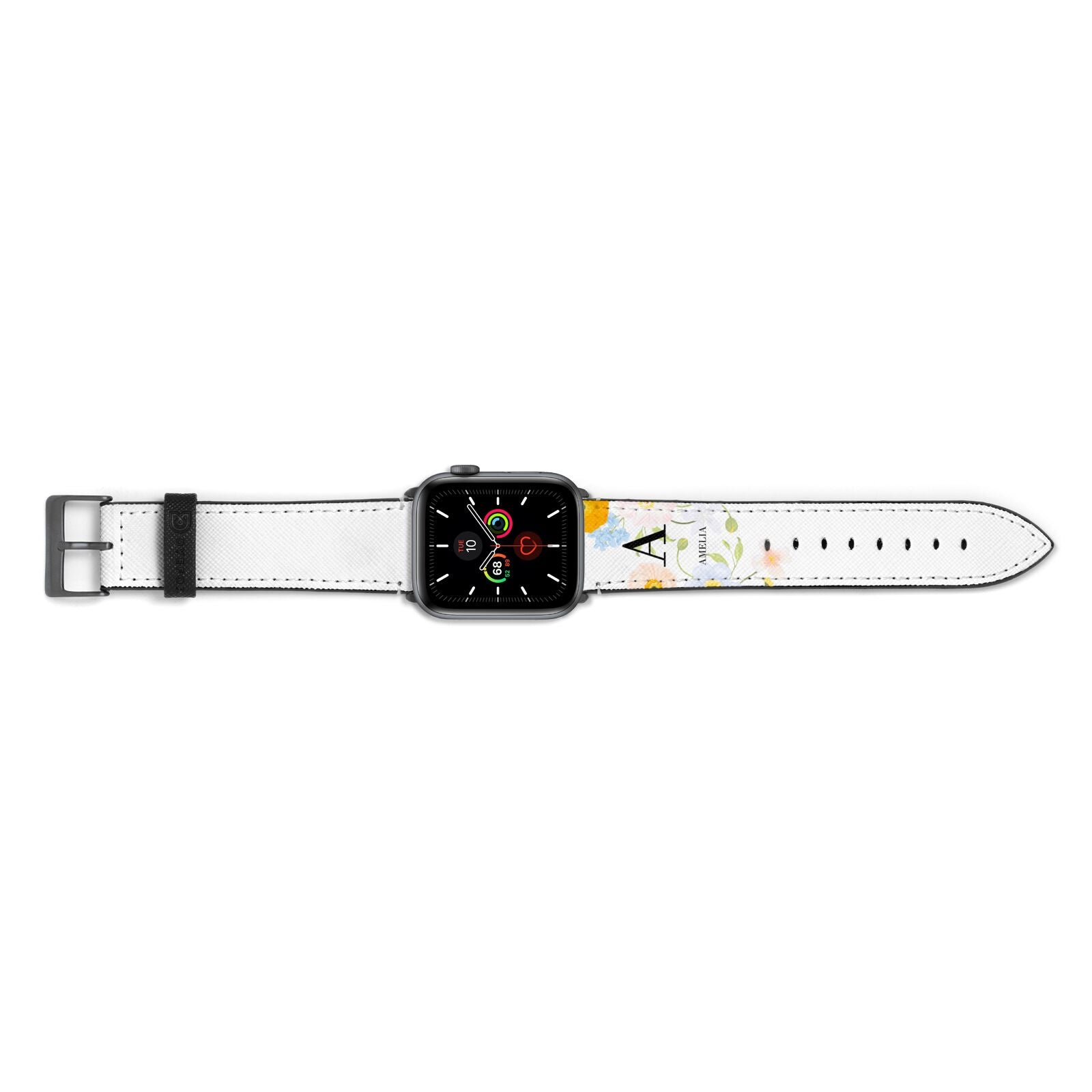 Customised Floral Apple Watch Strap Landscape Image Space Grey Hardware