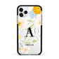 Customised Floral Apple iPhone 11 Pro in Silver with Black Impact Case