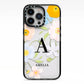 Customised Floral iPhone 13 Pro Black Impact Case on Silver phone