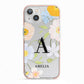 Customised Floral iPhone 13 TPU Impact Case with Pink Edges