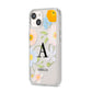 Customised Floral iPhone 14 Clear Tough Case Starlight Angled Image