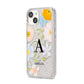 Customised Floral iPhone 14 Glitter Tough Case Starlight Angled Image