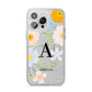 Customised Floral iPhone 14 Pro Max Glitter Tough Case Silver
