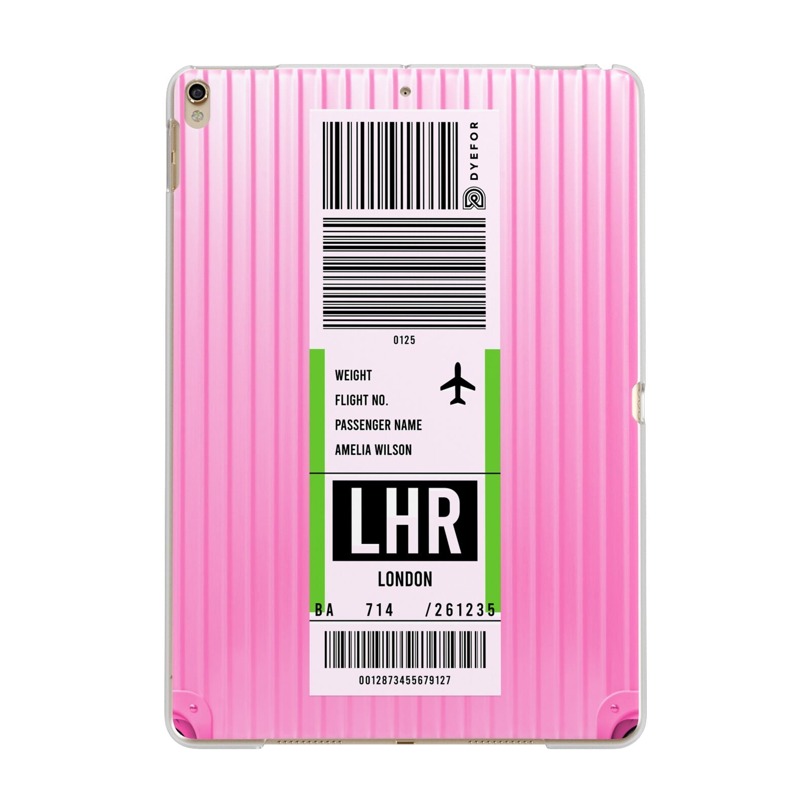 Customised Luggage Tag Apple iPad Gold Case