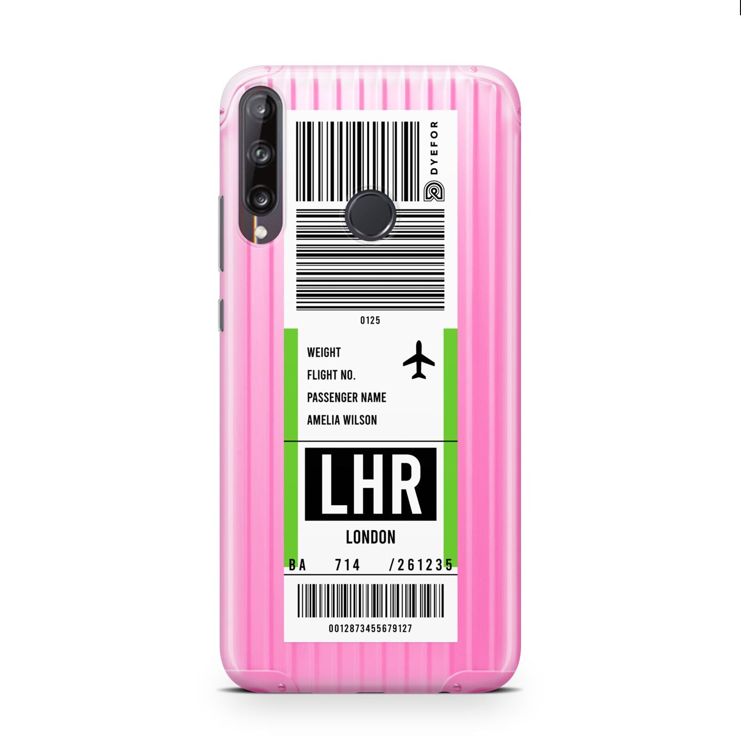Customised Luggage Tag Huawei P40 Lite E Phone Case
