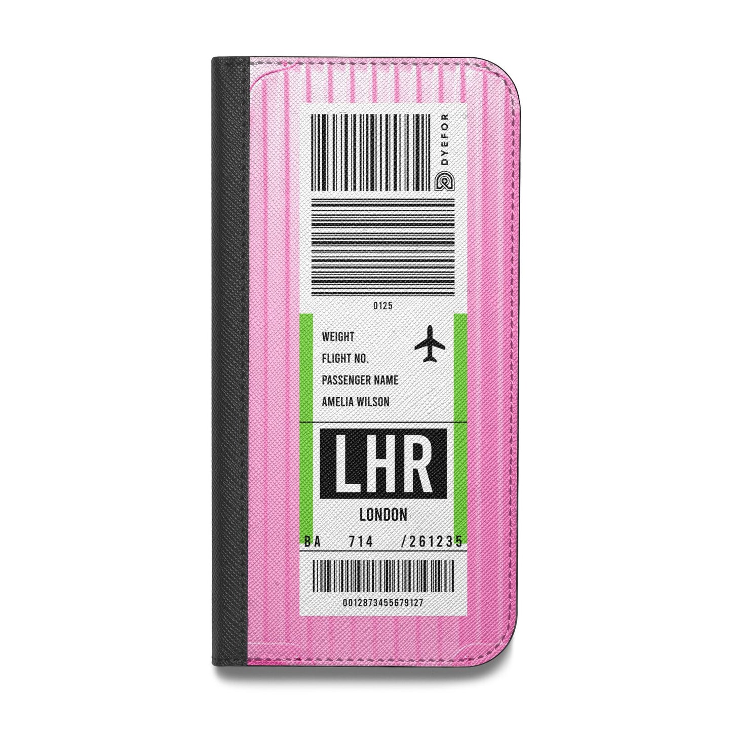 Customised Luggage Tag Vegan Leather Flip iPhone Case