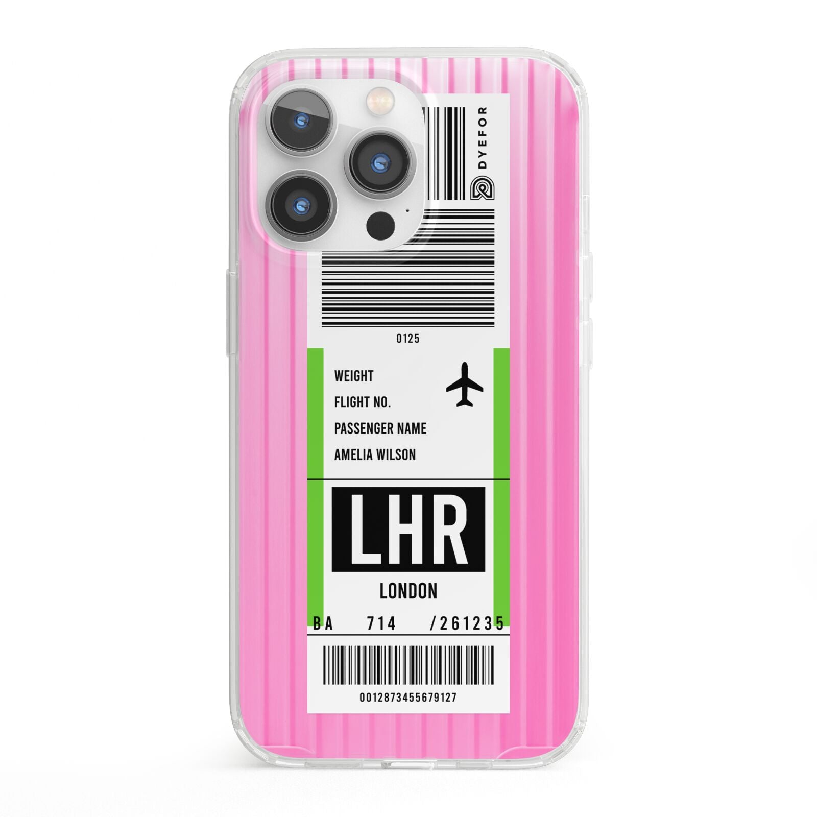 Customised Luggage Tag iPhone 13 Pro Clear Bumper Case