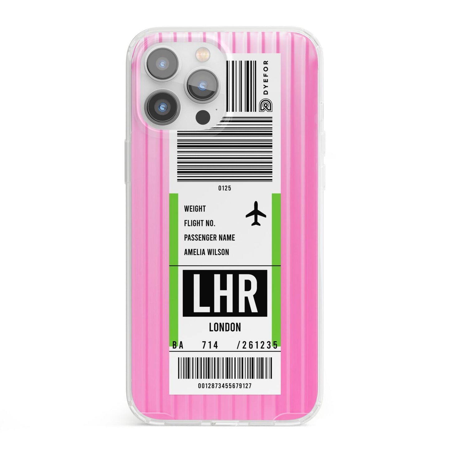 Customised Luggage Tag iPhone 13 Pro Max Clear Bumper Case