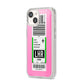 Customised Luggage Tag iPhone 14 Clear Tough Case Starlight Angled Image