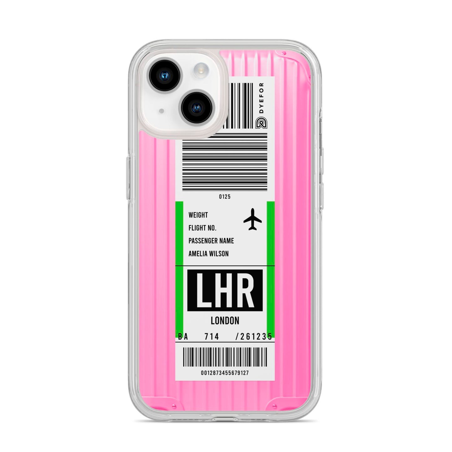 Customised Luggage Tag iPhone 14 Clear Tough Case Starlight