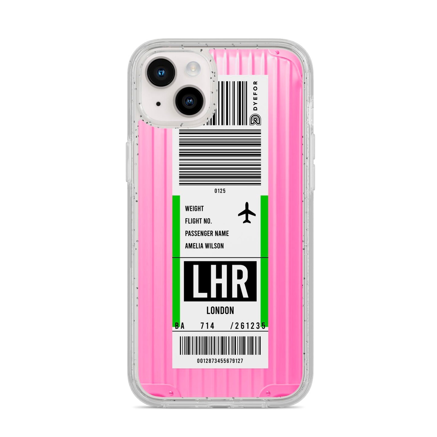 Customised Luggage Tag iPhone 14 Plus Glitter Tough Case Starlight