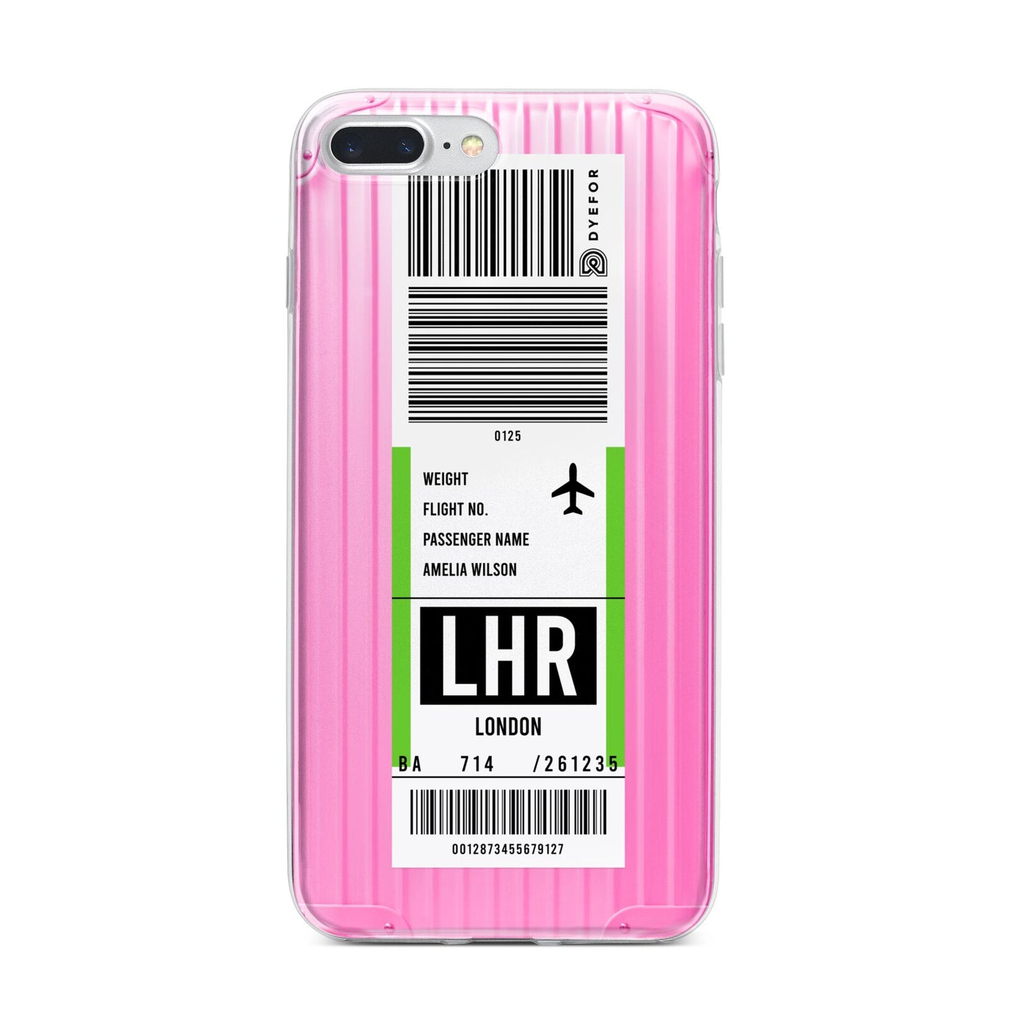 Customised Luggage Tag iPhone 7 Plus Bumper Case on Silver iPhone