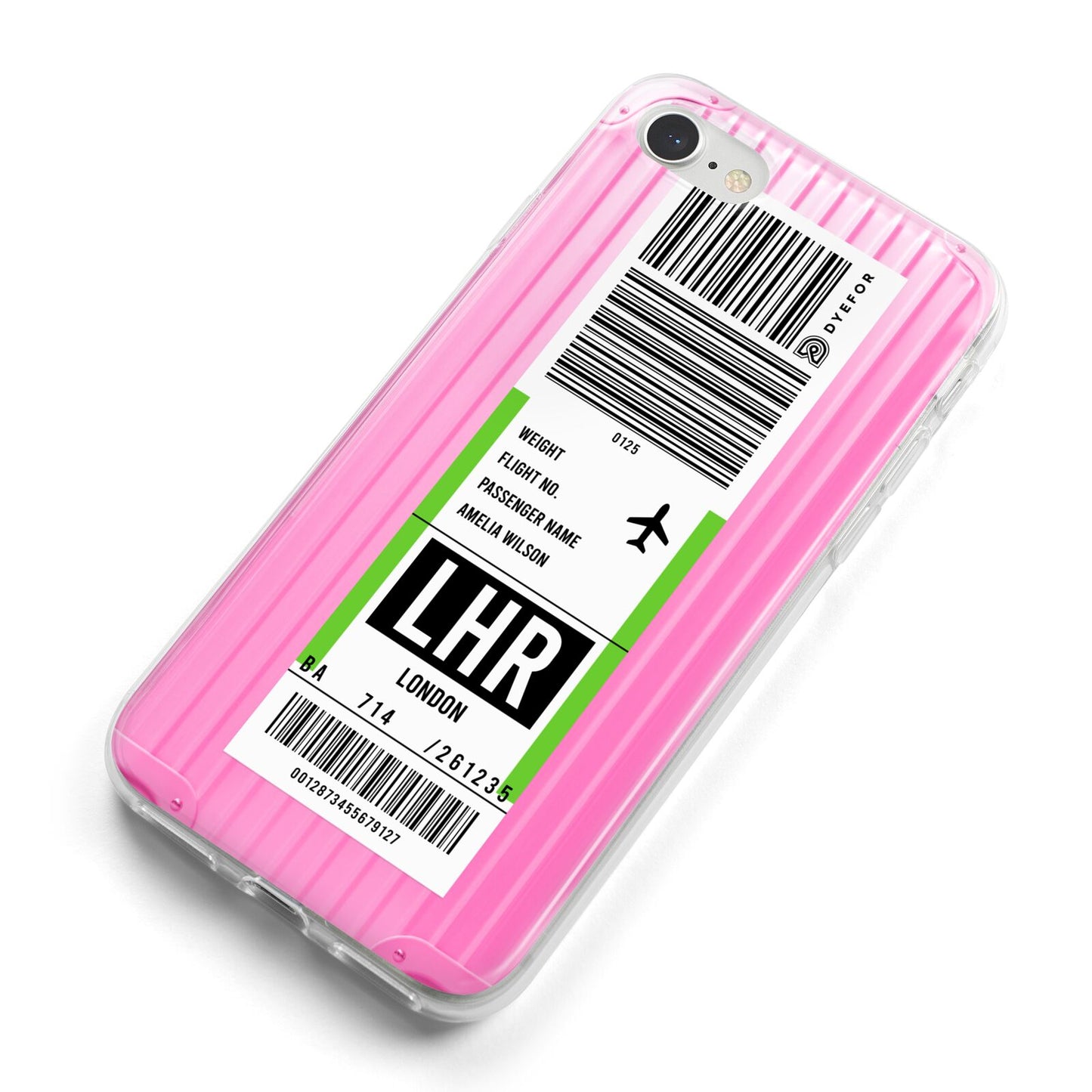 Customised Luggage Tag iPhone 8 Bumper Case on Silver iPhone Alternative Image