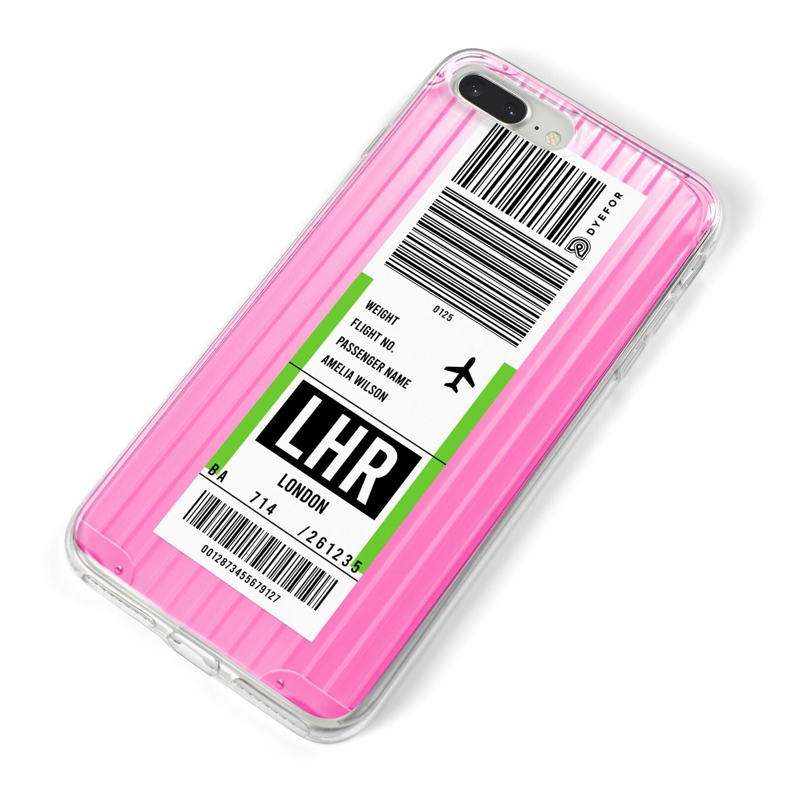 Customised Luggage Tag iPhone 8 Plus Bumper Case on Silver iPhone Alternative Image
