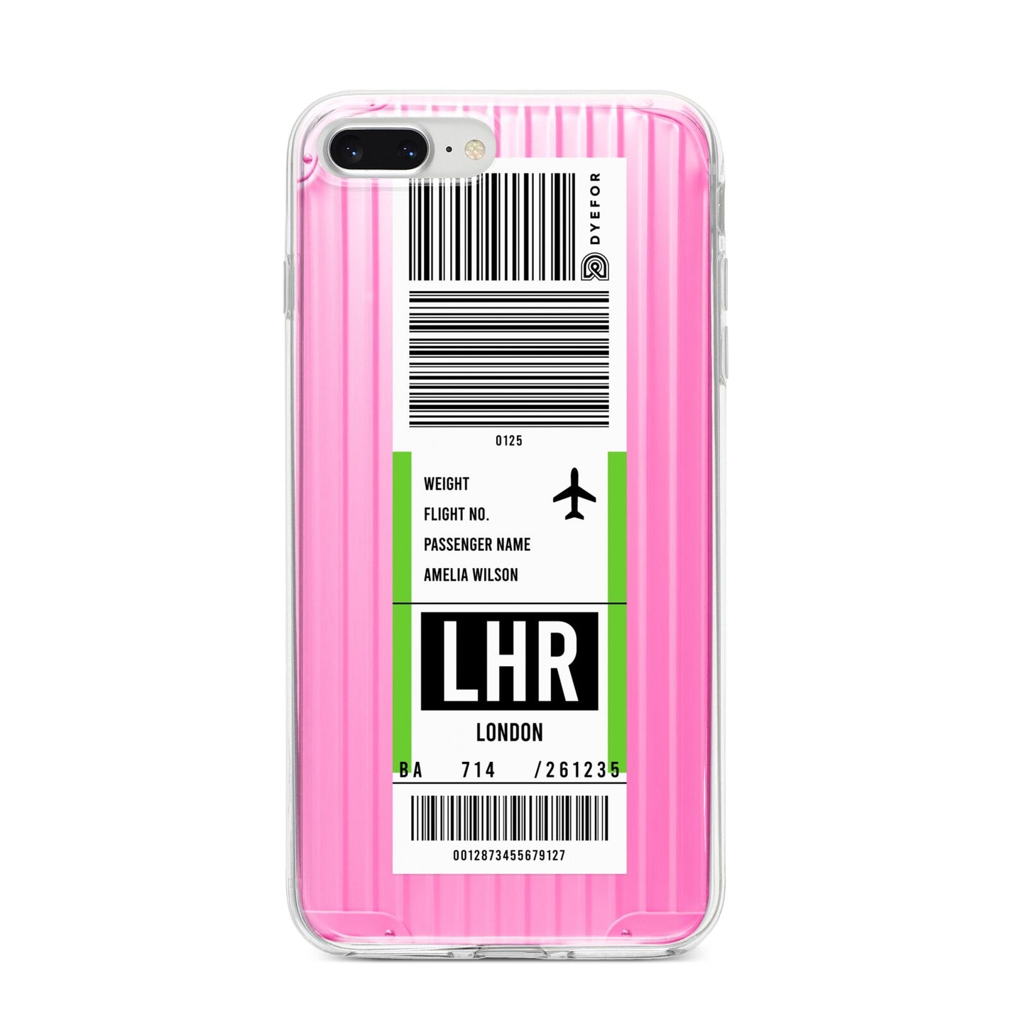 Customised Luggage Tag iPhone 8 Plus Bumper Case on Silver iPhone