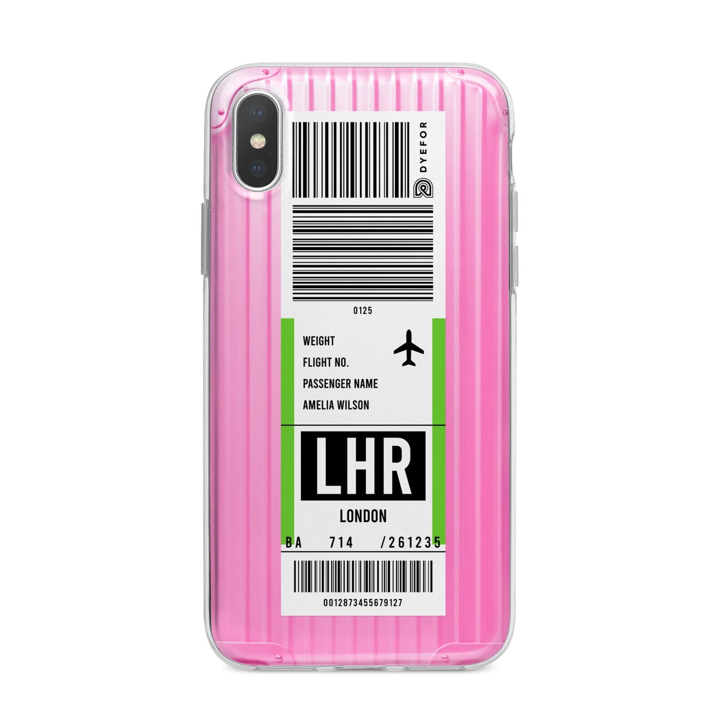 Customised Luggage Tag iPhone X Bumper Case on Silver iPhone Alternative Image 1