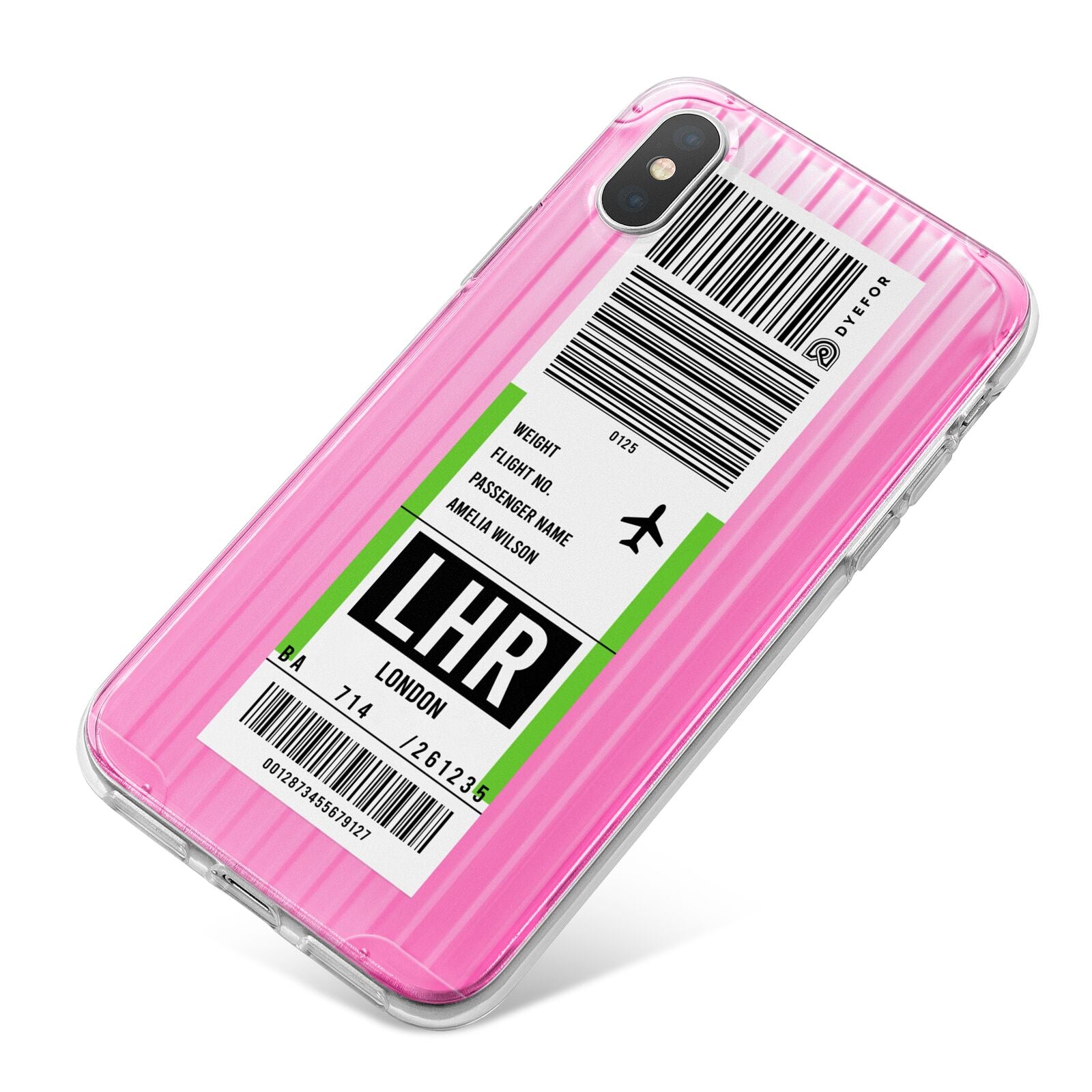 Customised Luggage Tag iPhone X Bumper Case on Silver iPhone
