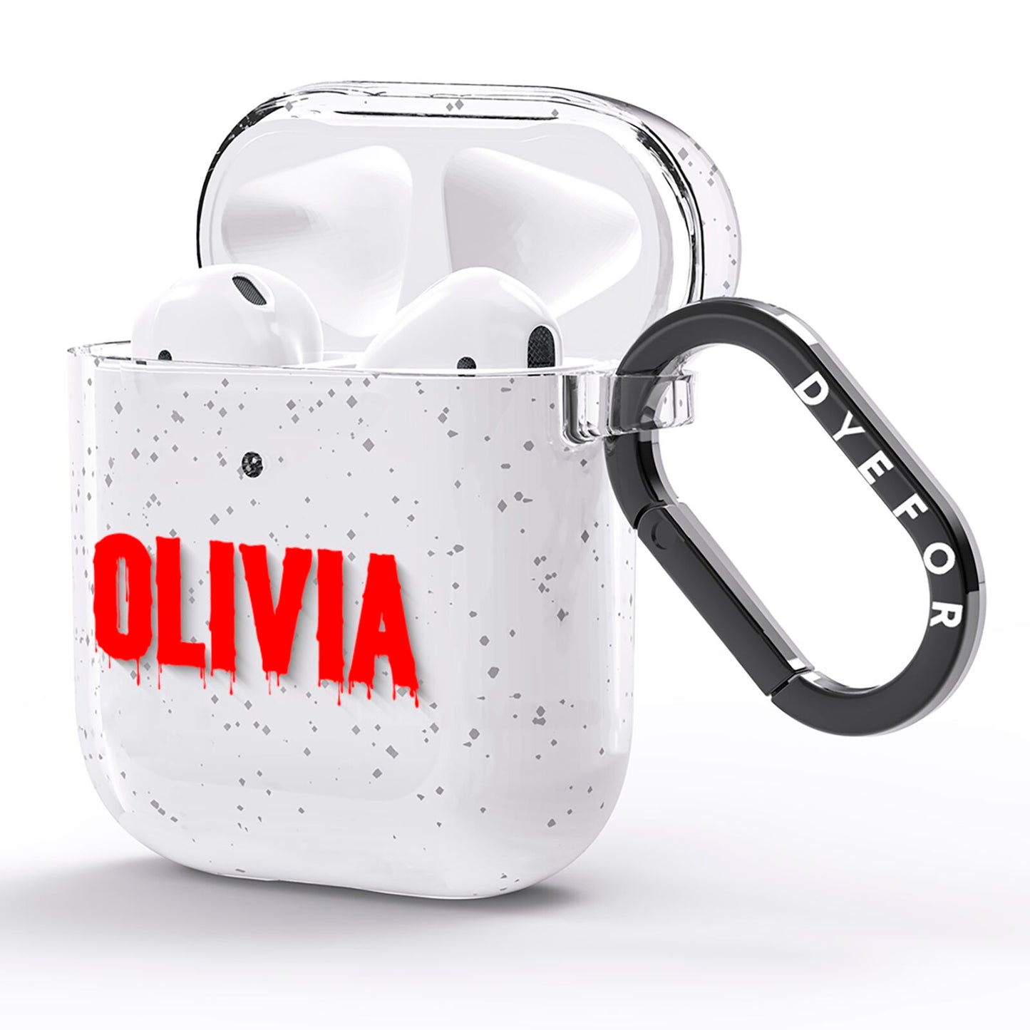 Customised Name Blood AirPods Glitter Case Side Image