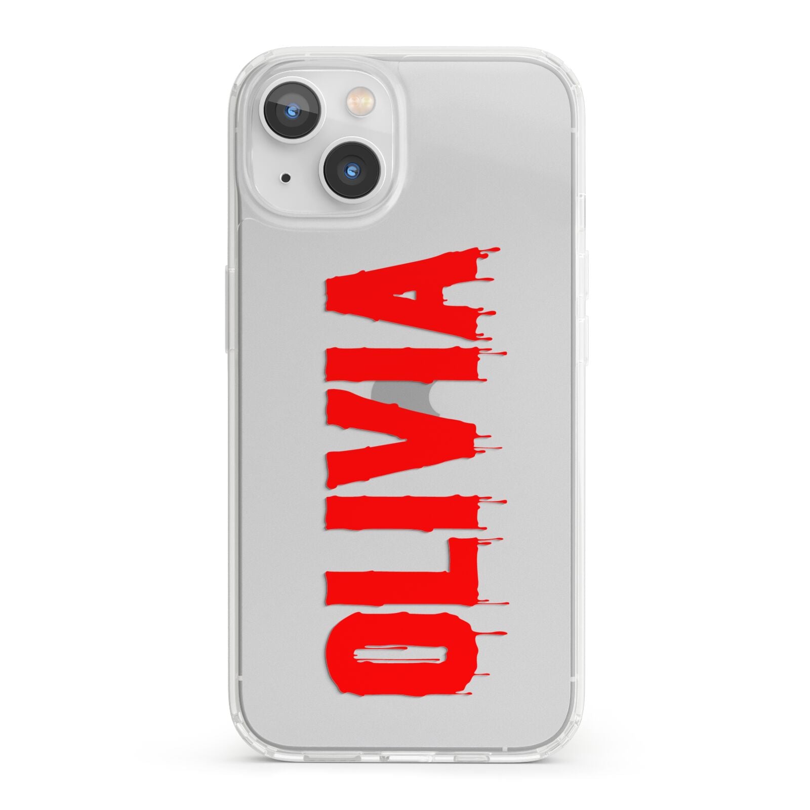 Customised Name Blood iPhone 13 Clear Bumper Case