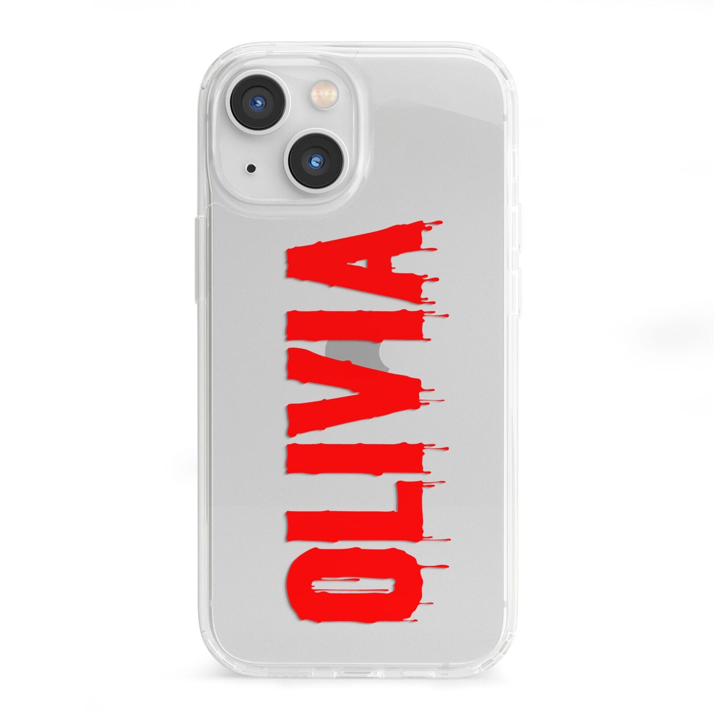 Customised Name Blood iPhone 13 Mini Clear Bumper Case