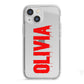 Customised Name Blood iPhone 13 Mini TPU Impact Case with White Edges