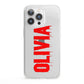 Customised Name Blood iPhone 13 Pro Clear Bumper Case